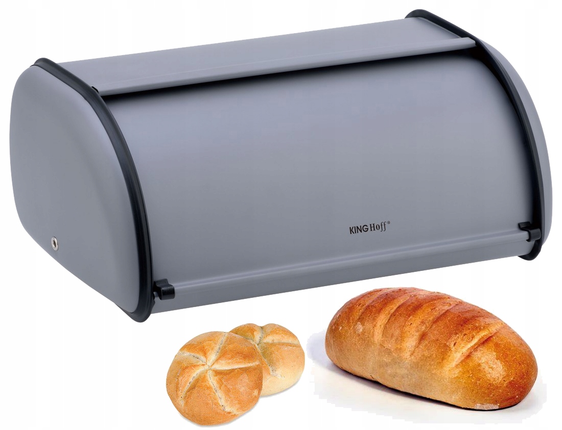CHLEBAK POJEMNIK NA PIECZYWO STALOWY SZARY