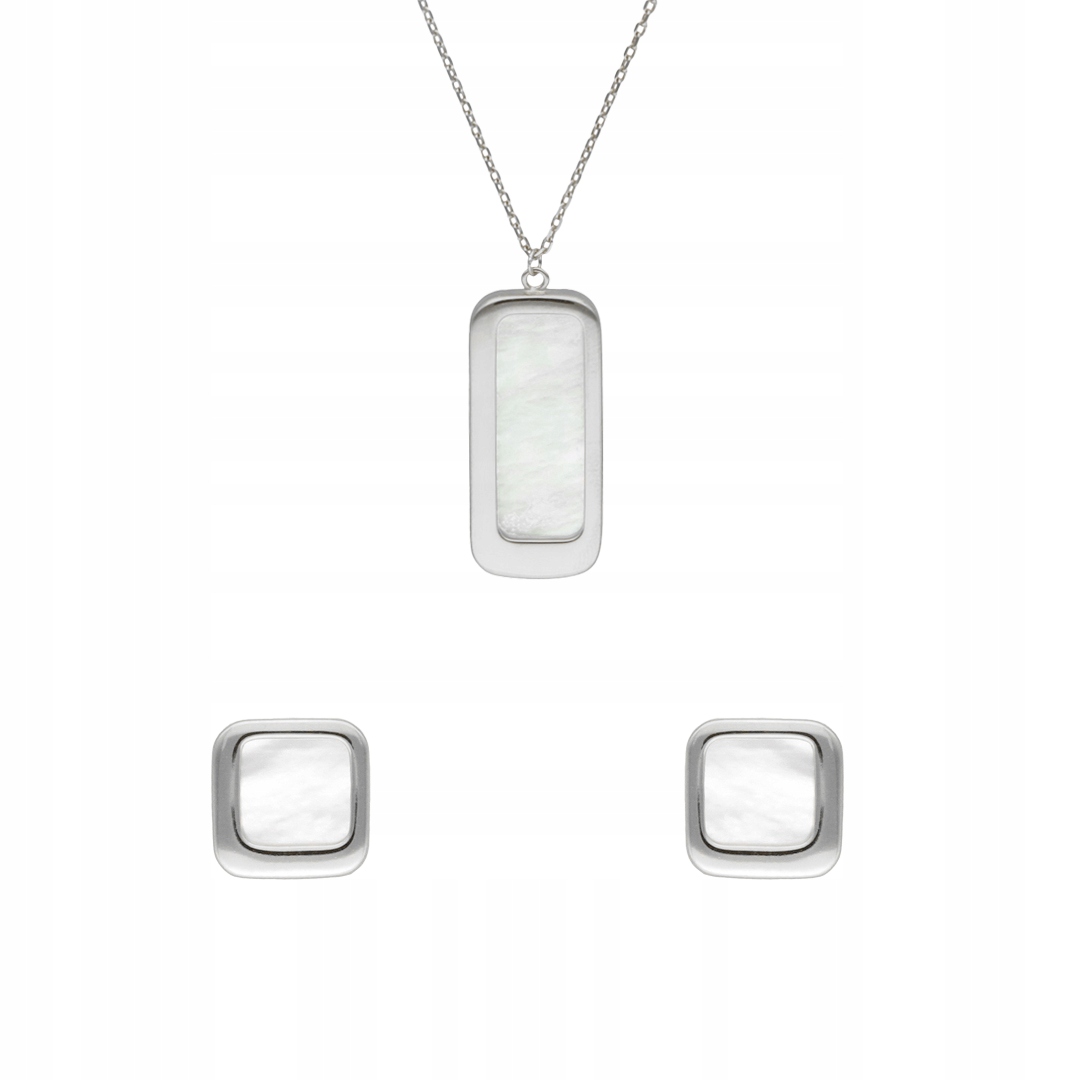 Komplet s perleťovou hmotou stříbro