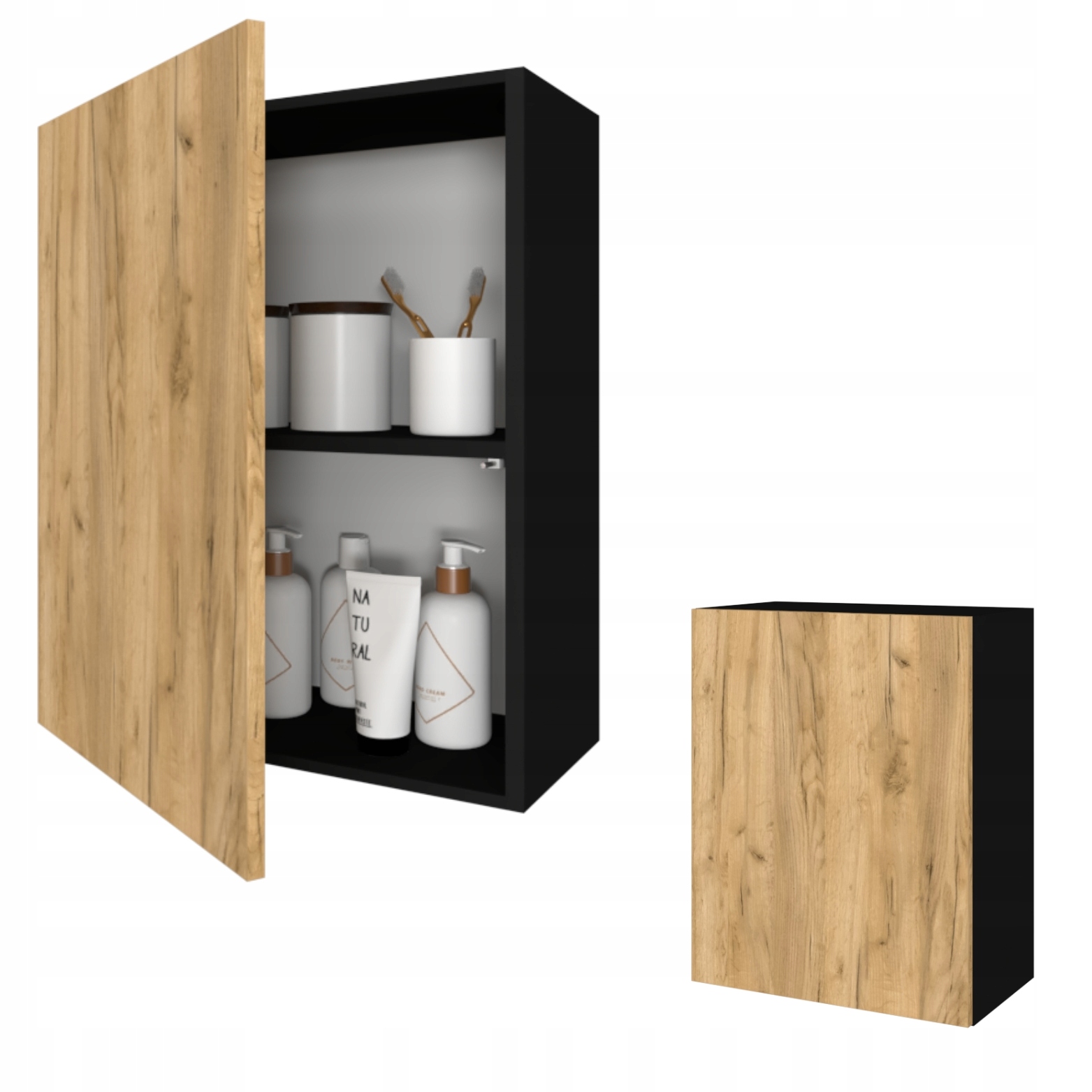 Závěsná koupelnová skříňka do koupelny Police Karo 40 Černá Mat Craft