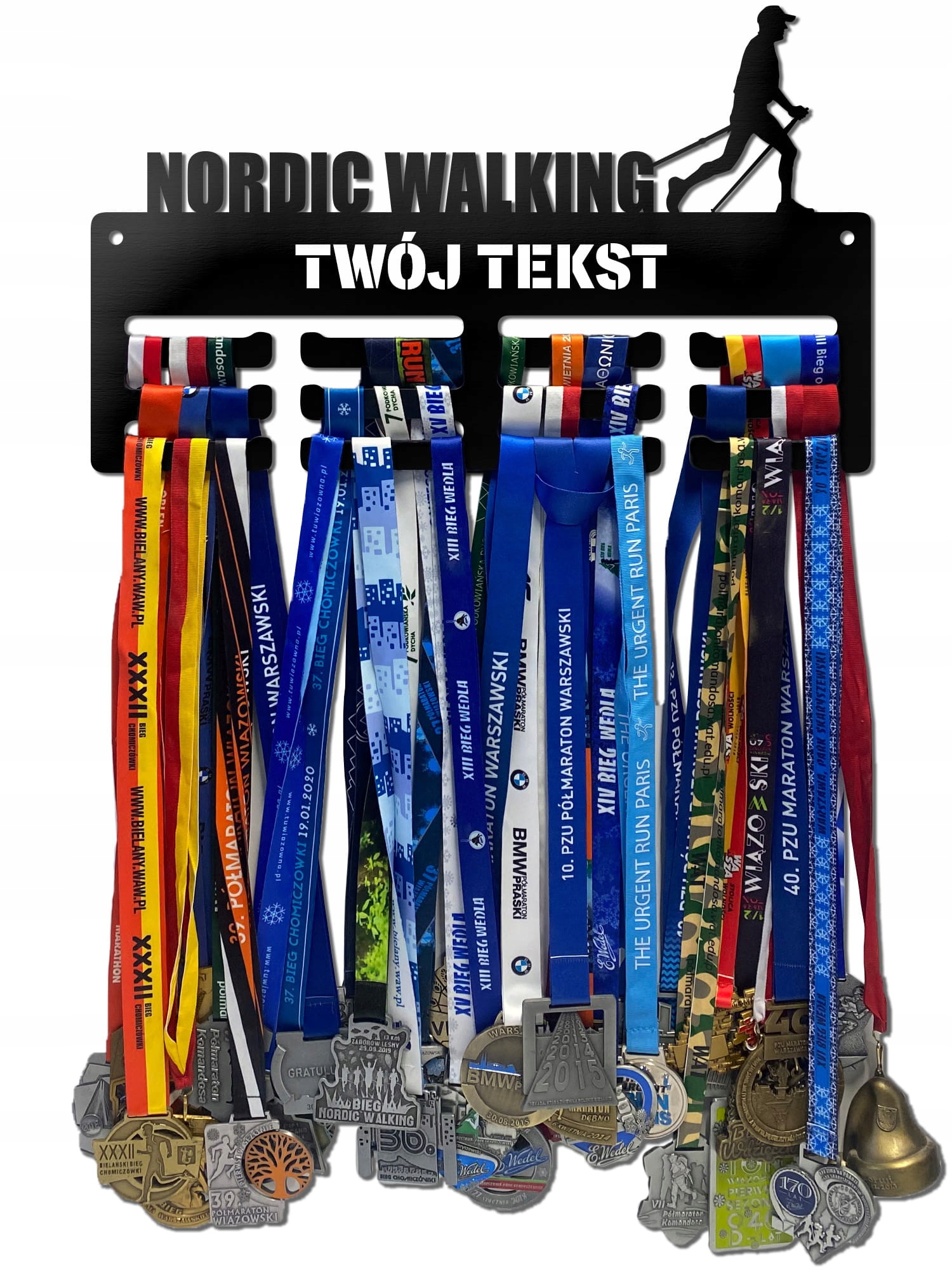 Wieszak na medale Nordic Walking twoje imię dowolny tekst 199.3