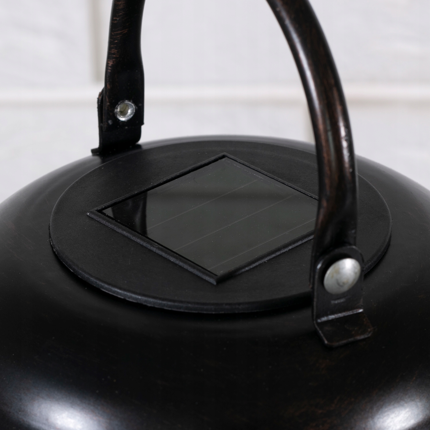 Солнечный фонарь металлический черный выс. 34 см черный цвет