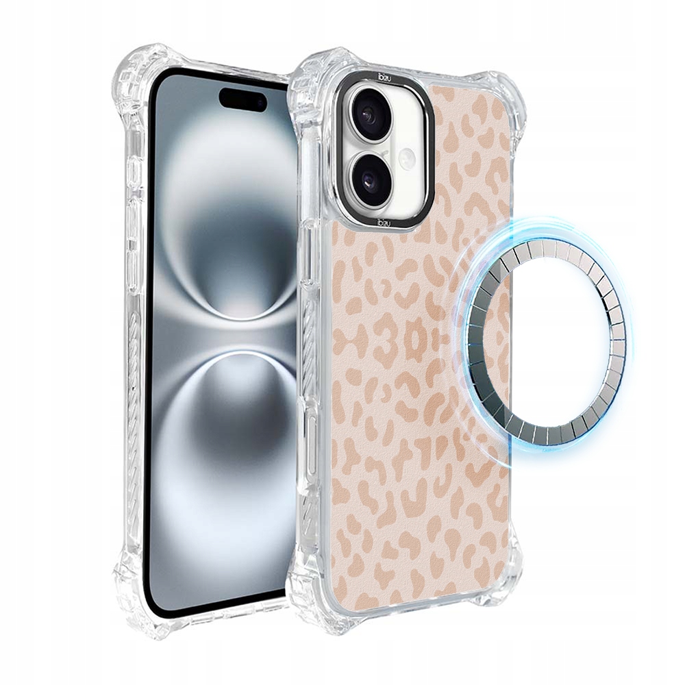 Pouzdro pro iPhone 16 Ibizu DropGuard Ultra s MagSafe, jemná panterka