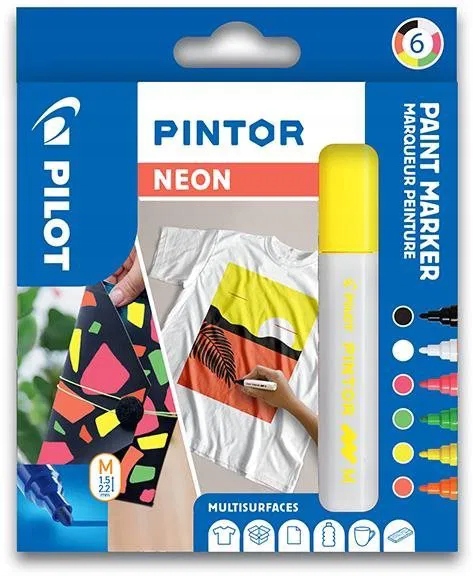 Pilot Pintor Medium Neon, sada 6 kusů