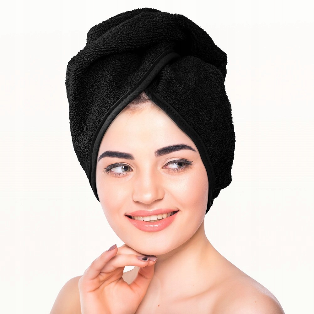 

Turban kąpielowy 65x23 czarny frotte ręcznik