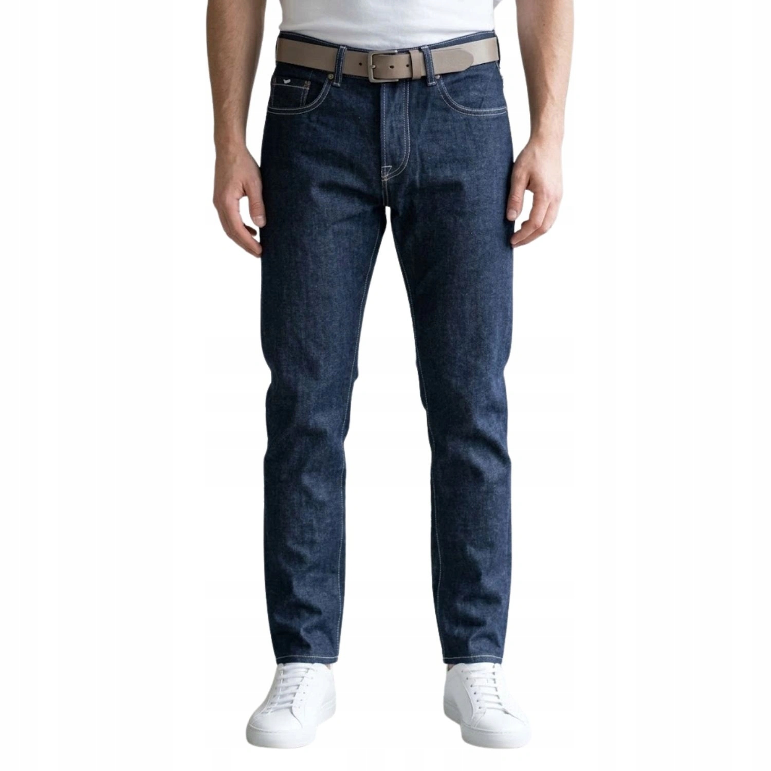 Pánské kalhoty Gas džínové modré klasické jednoduché s logem r W34 L34