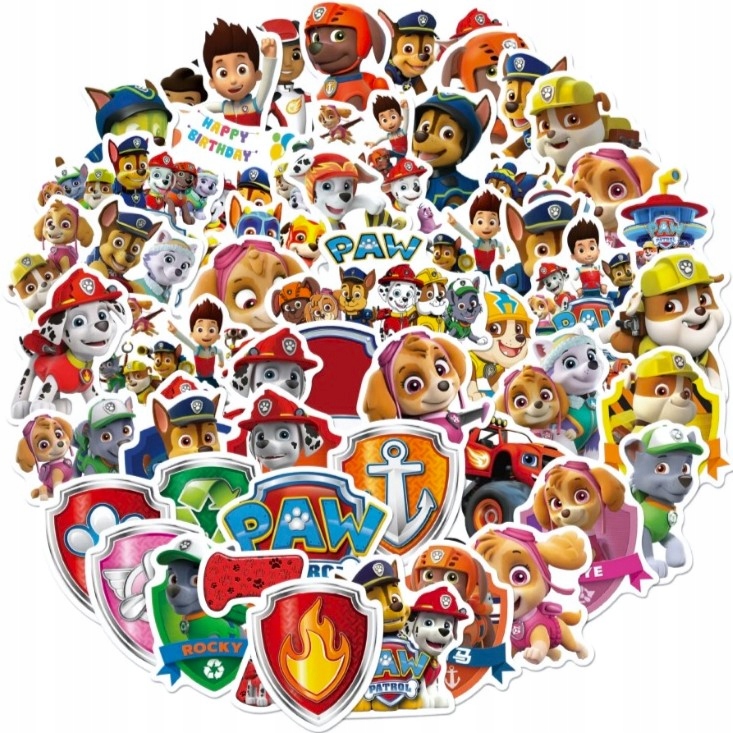 Naklejki PSI PATROL bajka kreskówka PAW PATROL Ryder i psy owczarek buldog Marka inna