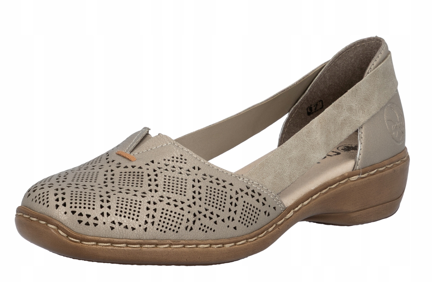 Rieker 41351-90 vel.39 béžové polobotky jarní sandály