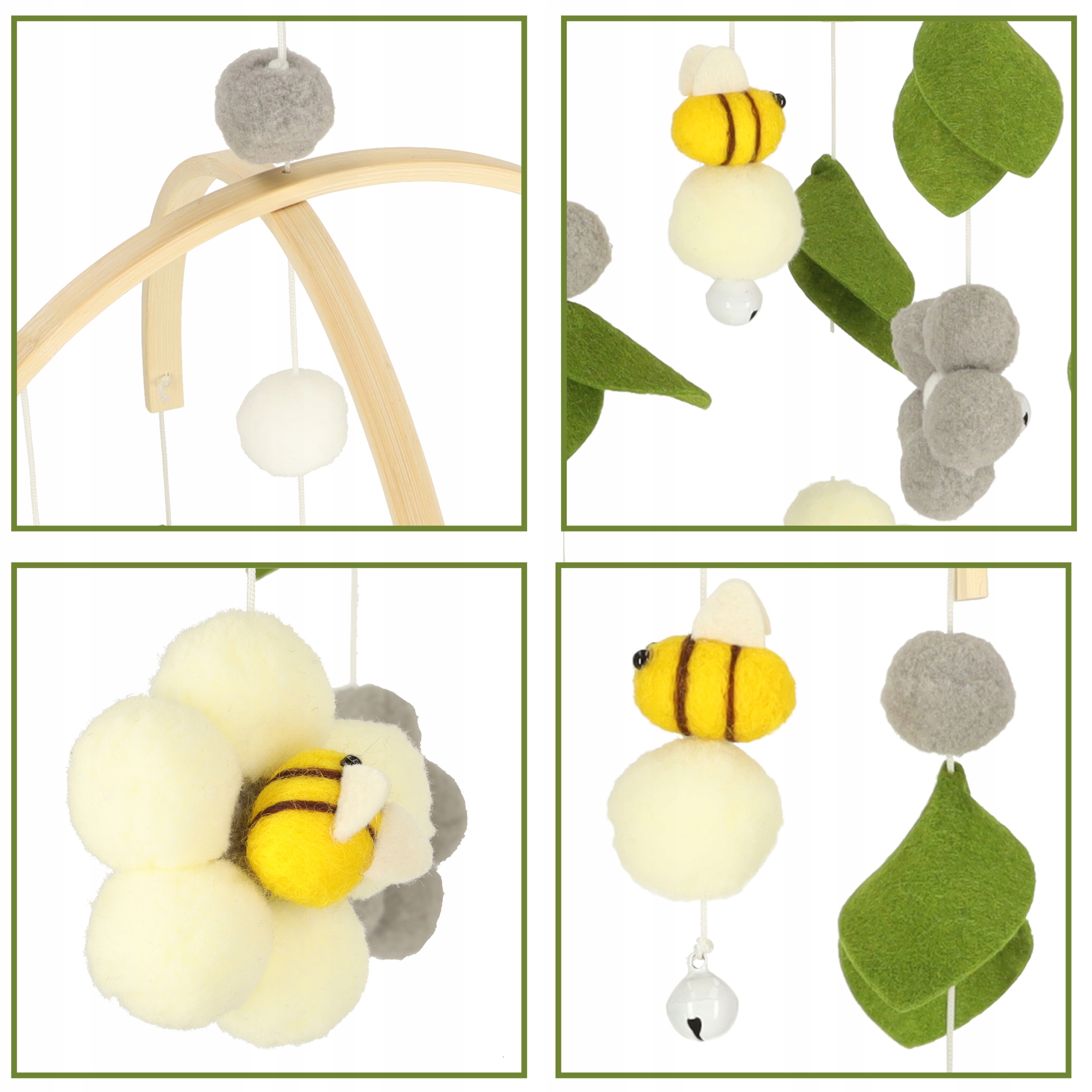 KARUZELA DO ŁÓŻECZKA DLA NIEMOWLĄT SENSROYCZNA PLUSZOWE ZAWIESZKI KWIATY Marka Kontext