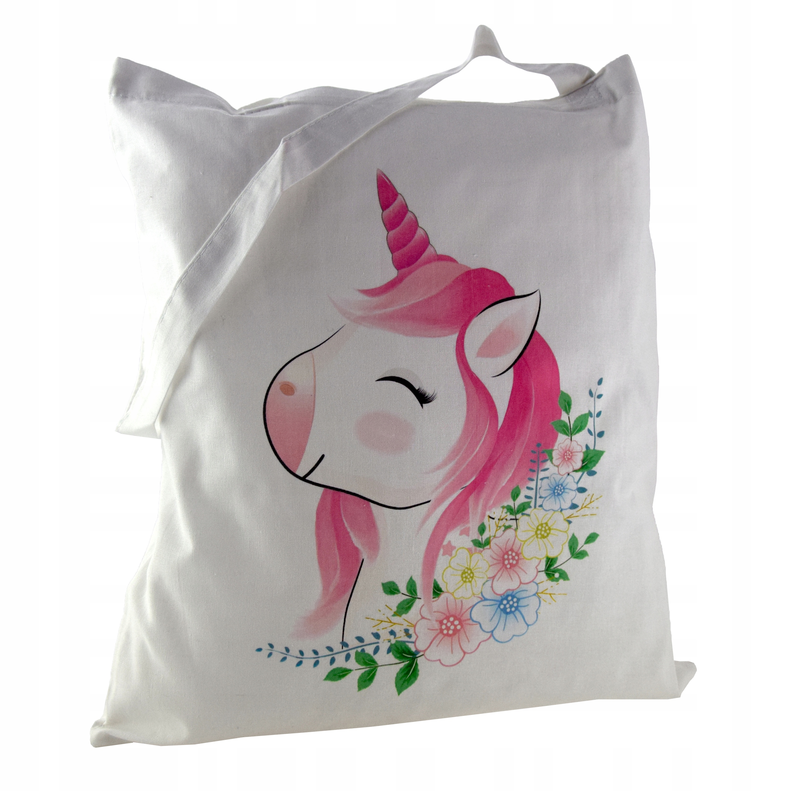 TORBA bawełniana z nadrukiem JEDNOROŻEC 38x42cm siatka zakupy eko torebka