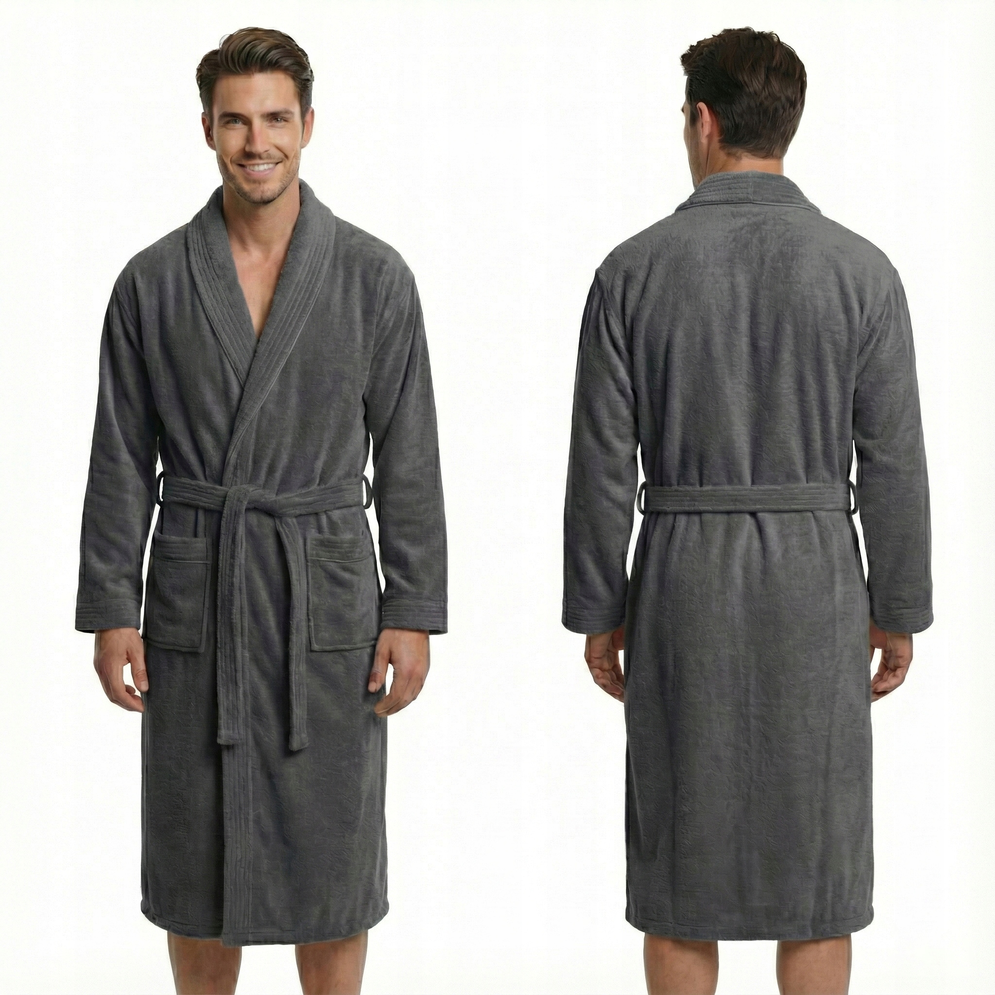 Pánský župan Tlustý 100% Bavlna Froté Lamovka Enzo Hotel Spa Šedá 3XL