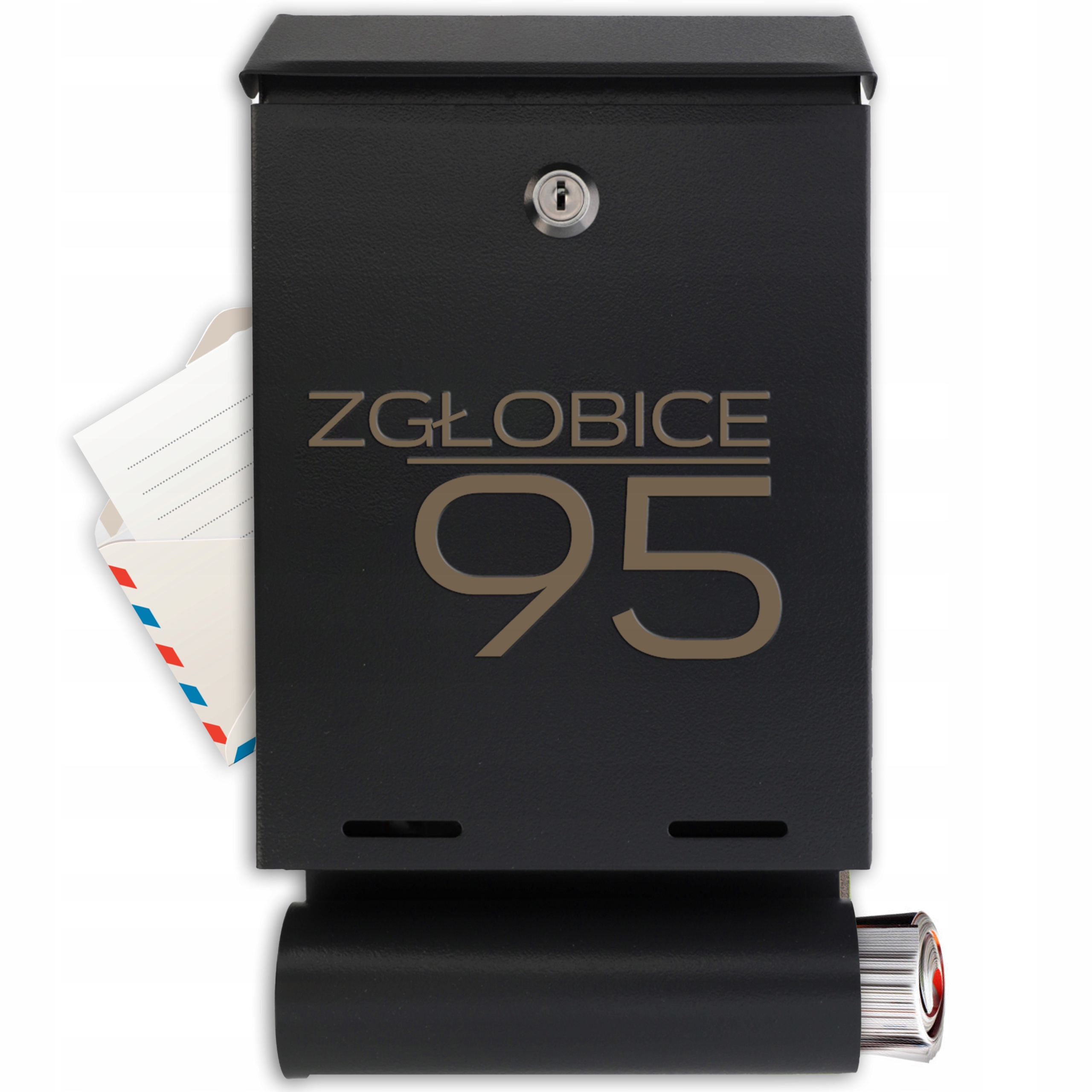 Černá Poštovní Schránka Tuba Adresa Gravírování Vzory