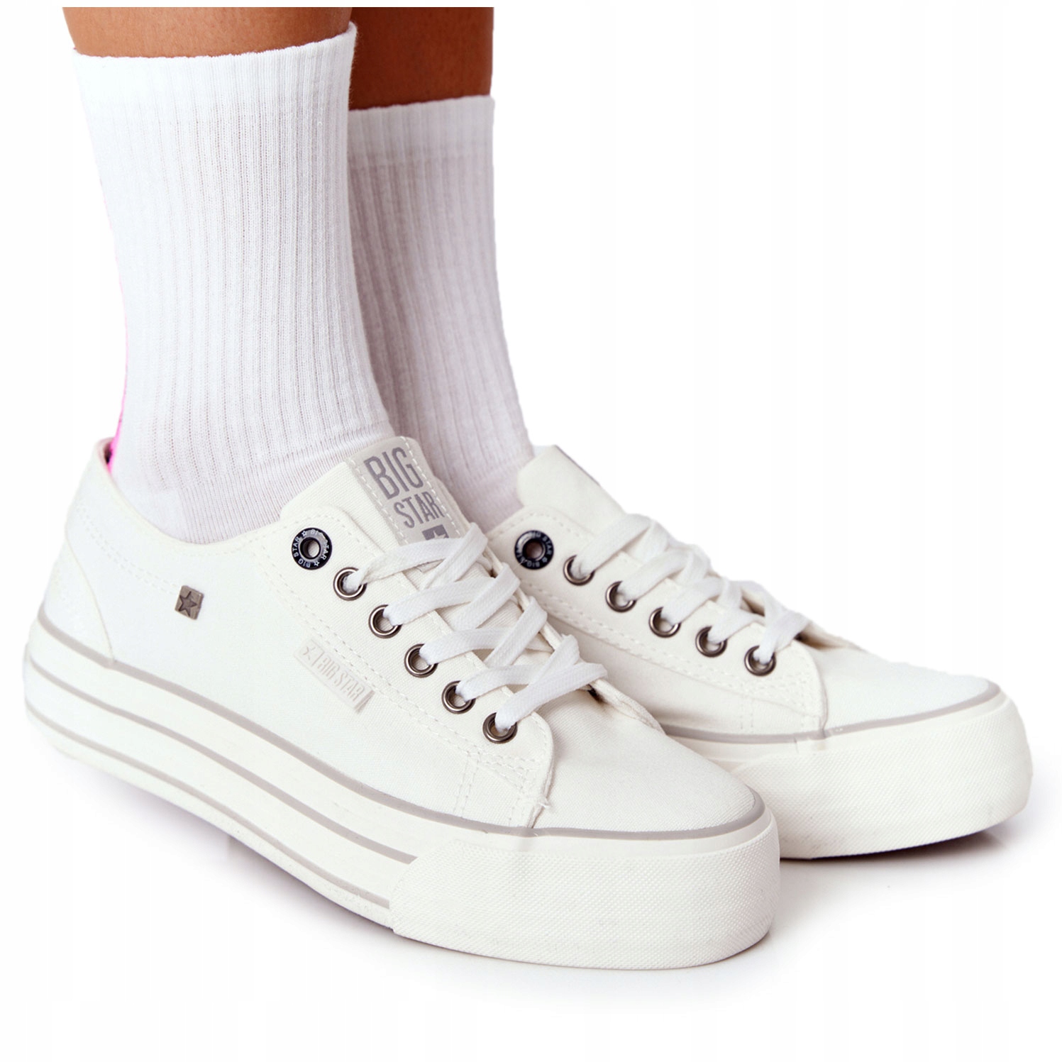 

Trampki Big Star Na Platformie Białe HH274052 38