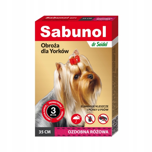 

Sabunol obroża różowa na pchły kleszcze York 35cm