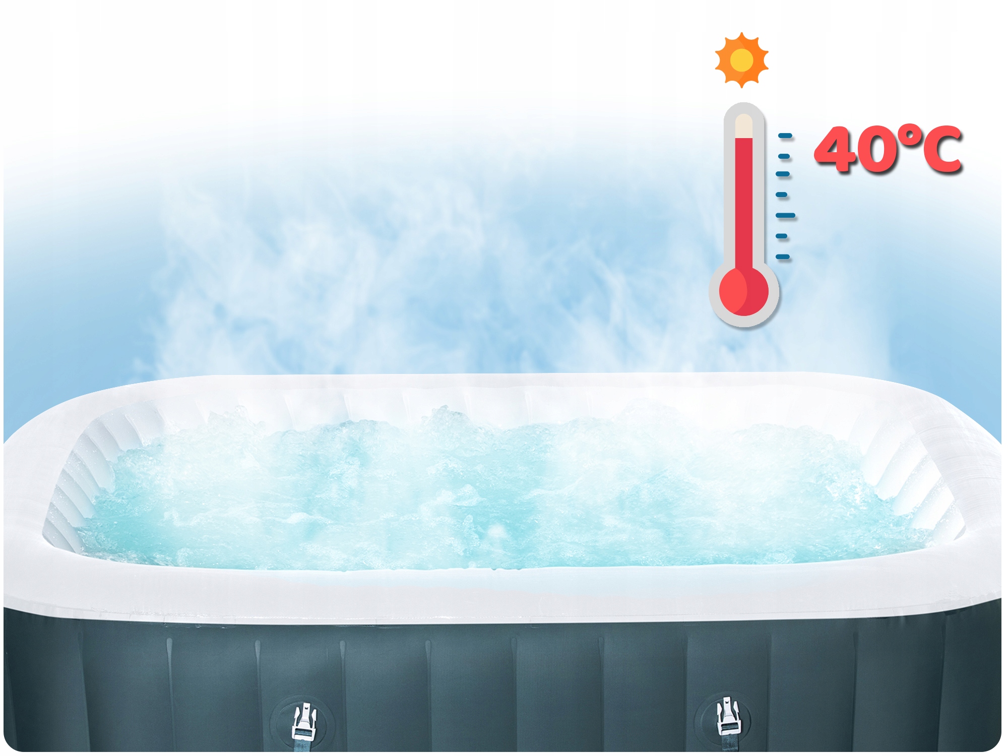 DMUCHANE SPA OGRODOWE 6-osobowe HYDROMASAŻ Bestway Ibiza Długość 180 cm