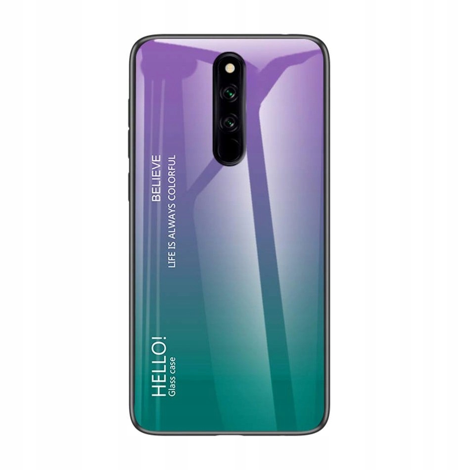 

Gradient Glass etui do Xiaomi Redmi 8 zielono-fiol