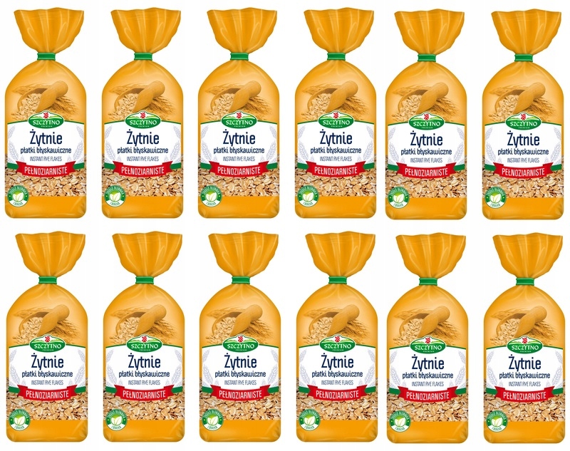 Levně 12 x 400 g Szczytno Celozrnné žitné vločky Karton