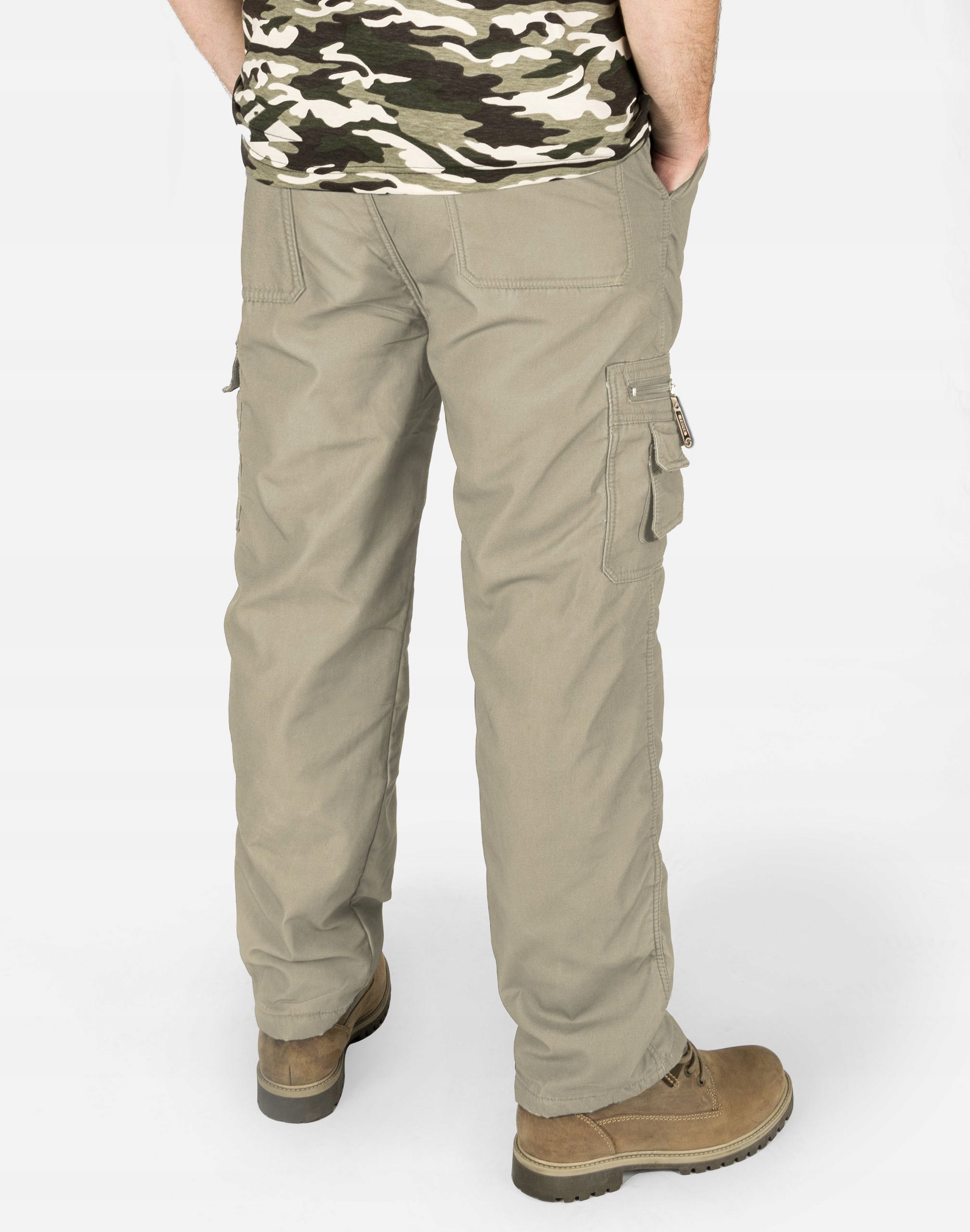 Spodnie Bojówki Ocieplane Ciepłe 1159 3XL beżowy Liczba kieszeni 7