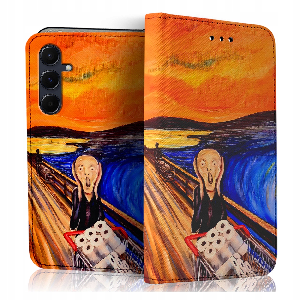 Etui Z Klapką Na Telefon Samsung Galaxy A55 5G Case Pokrowiec Szkiełko