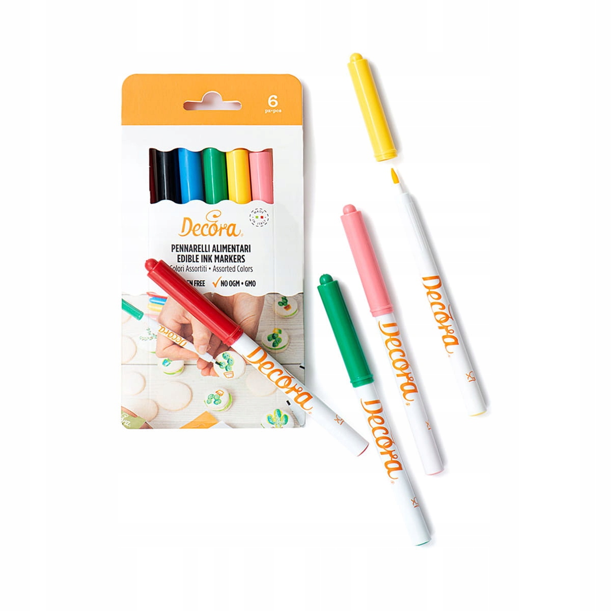 Levně Sada jedlých potravinářských tužek Vánoce dekorace perníky Decora 6 ks