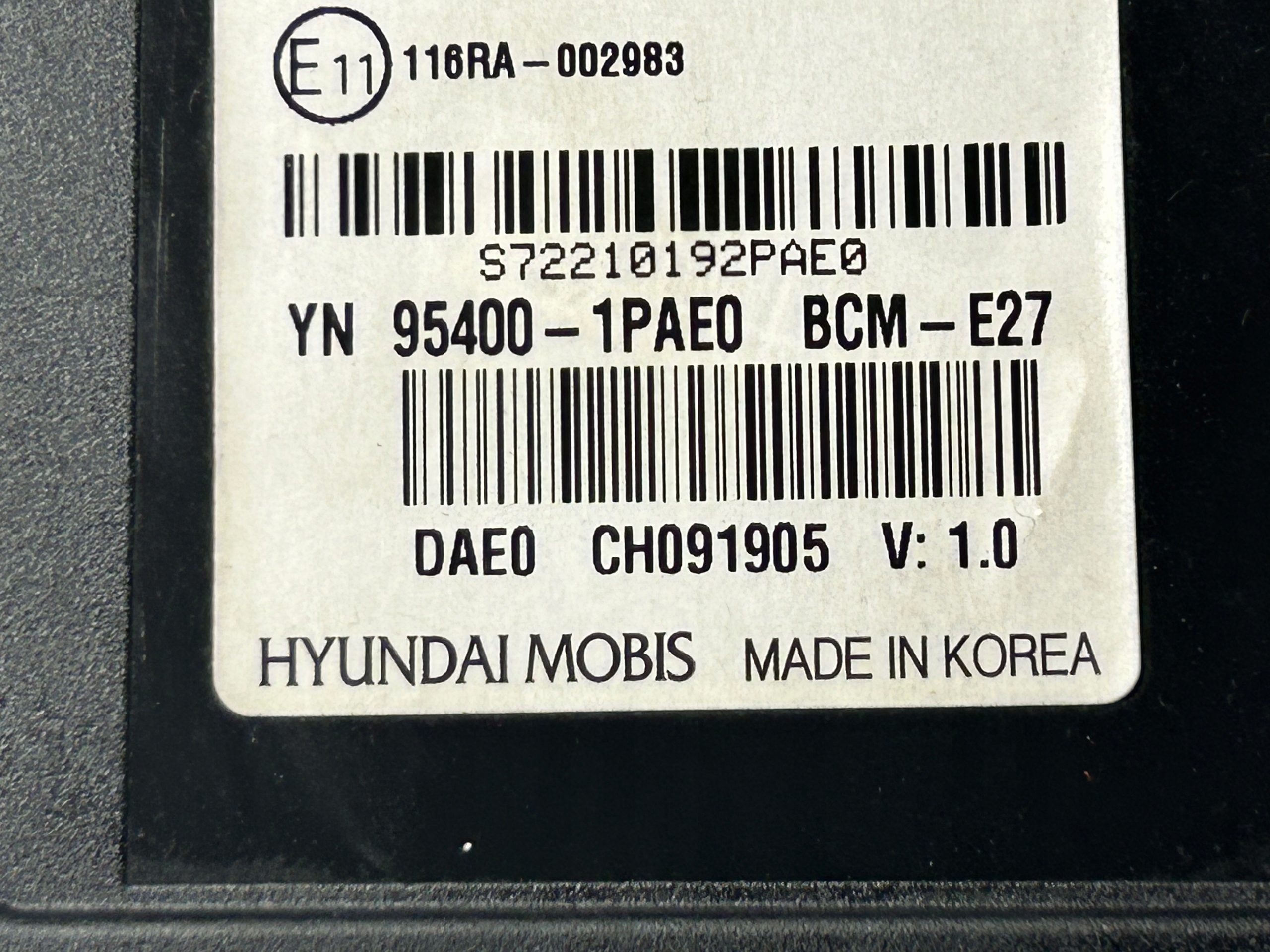 KIA VENGA module control unit BCM 95400-1PAE0