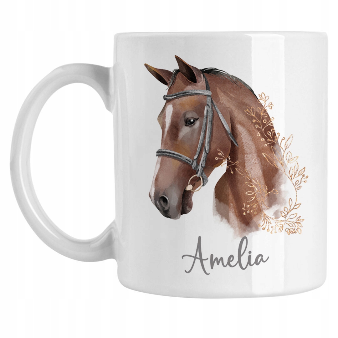 Kubek z koniem gniadym 2 *Z IMIENIEM* (KW0062) • Cena, Opinie