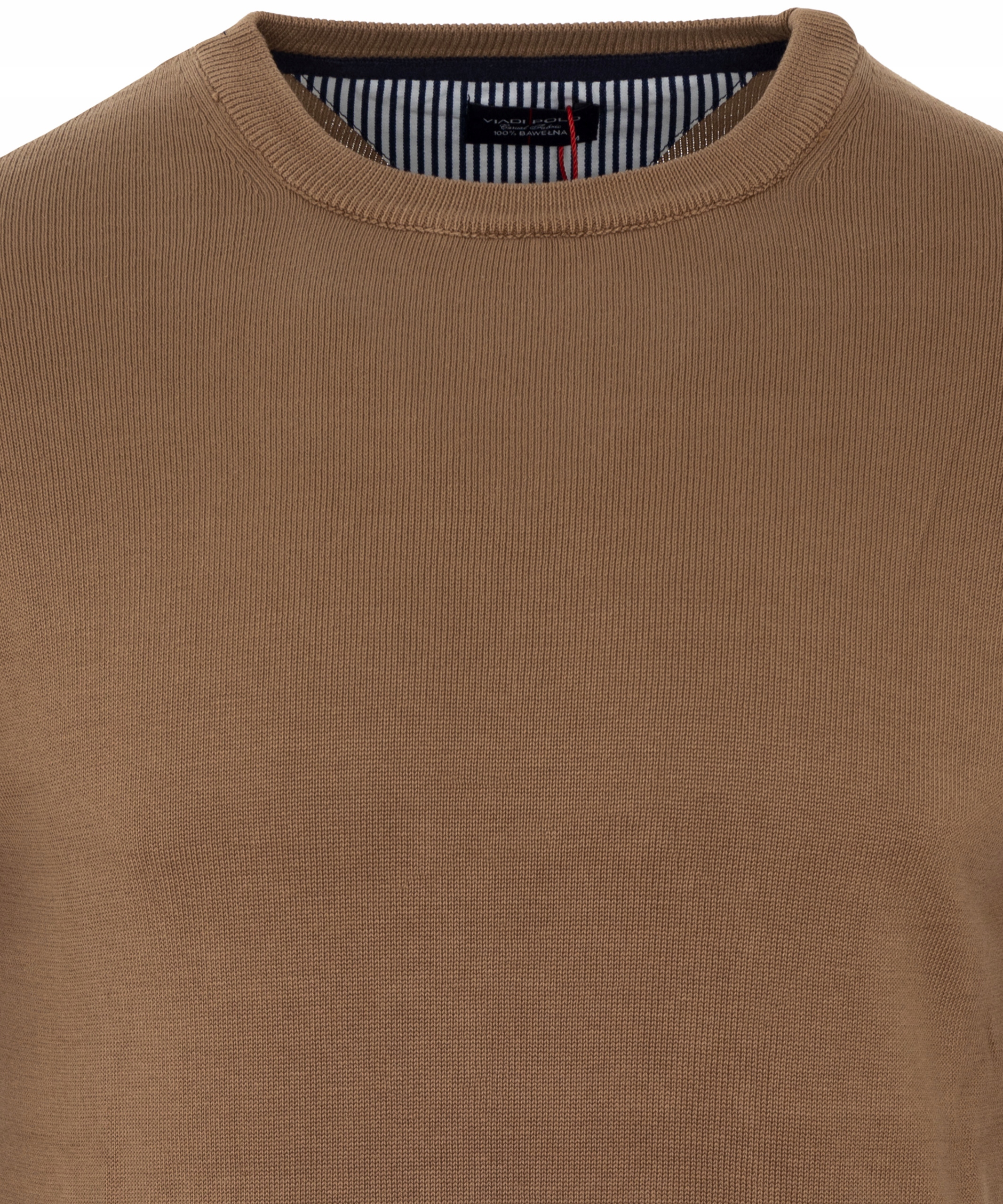 SWETER ELEGANCKI WYSOKA JAKOŚĆ 100%BAWEŁNA POD SZYJĘ BRĄZOWY XL Marka inna