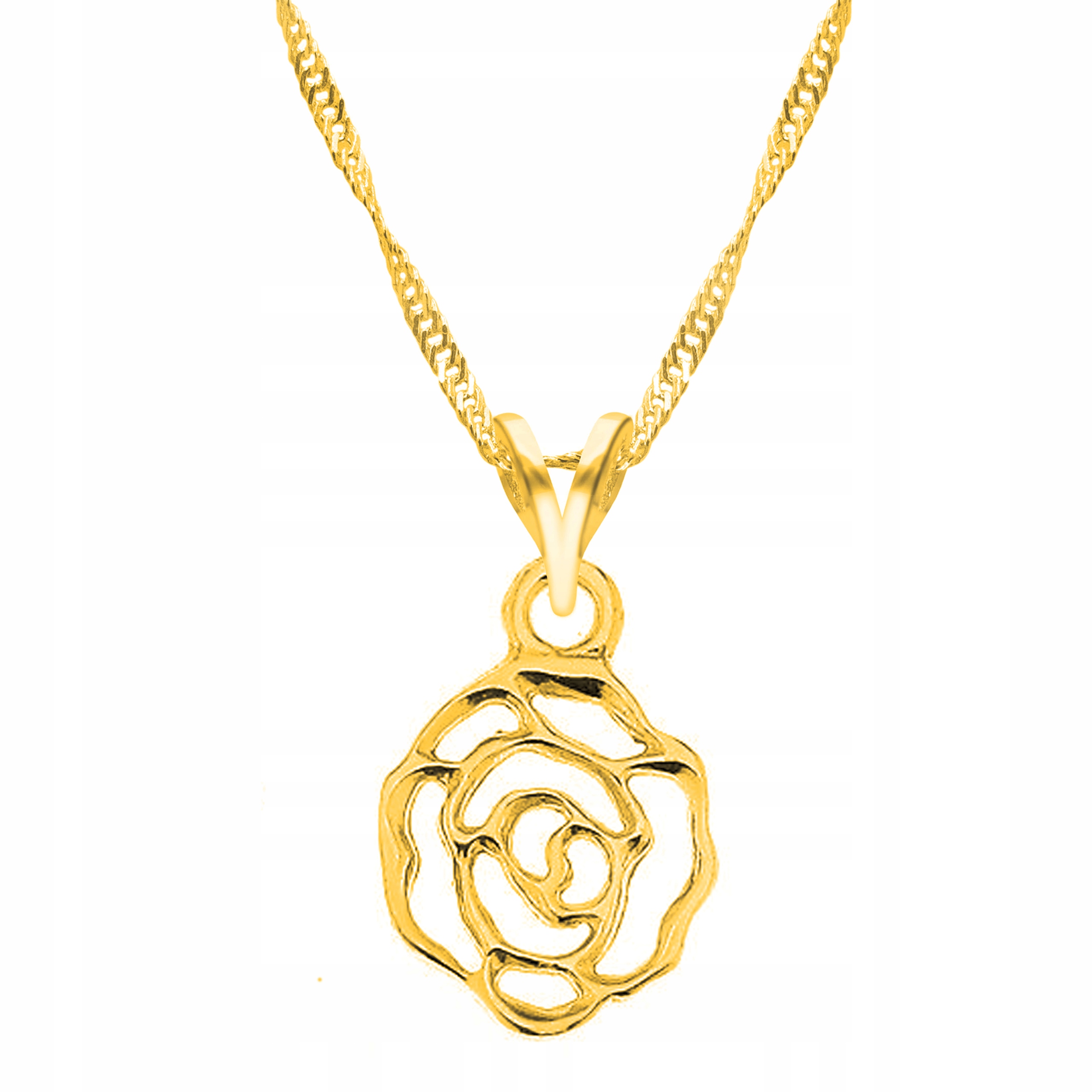 Řetízek zlatý náhrdelník 925 Růže Květ Květina