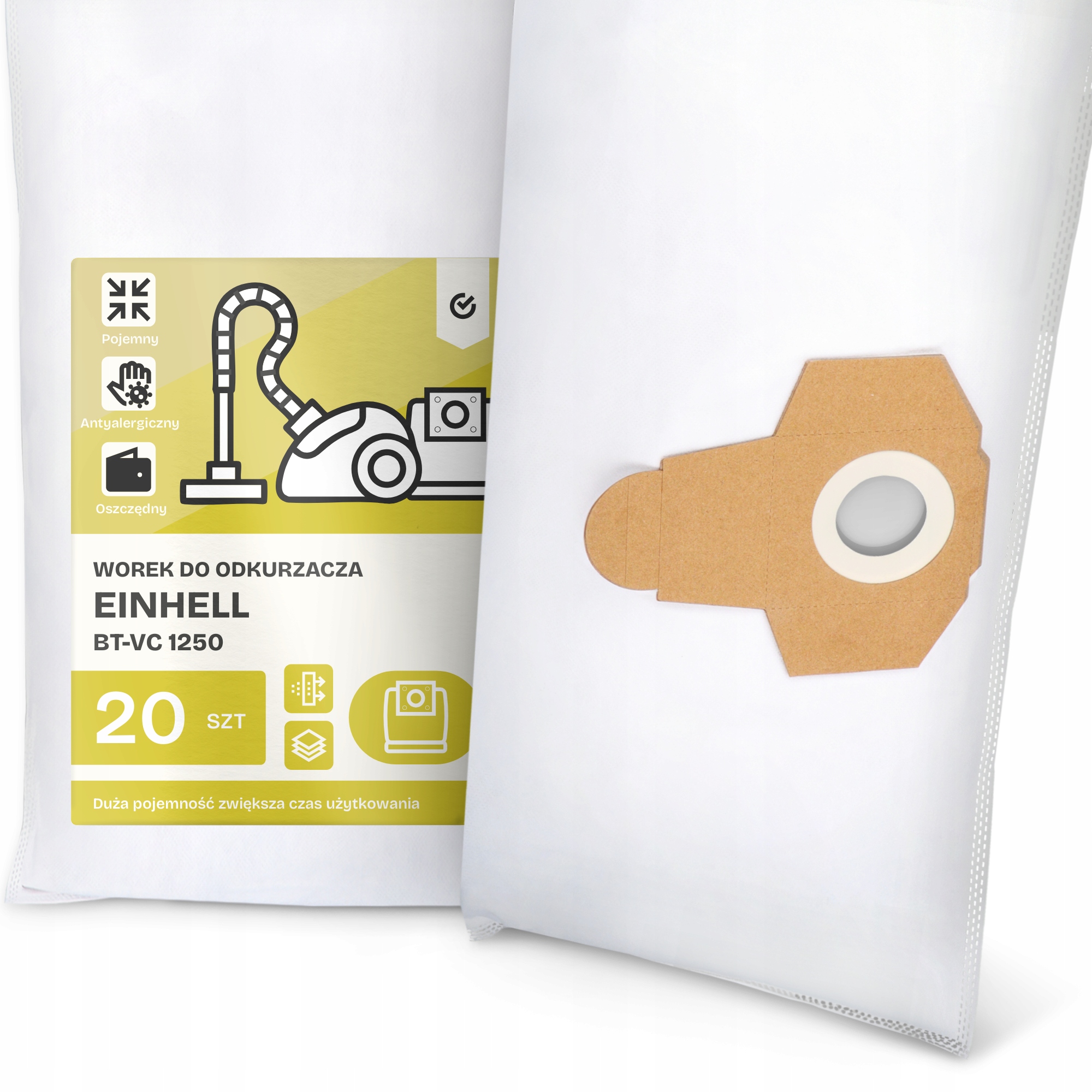 20x Sáček do Vysavače Einhell Bt-vc 1250 Syntetický Textilní Velký G9