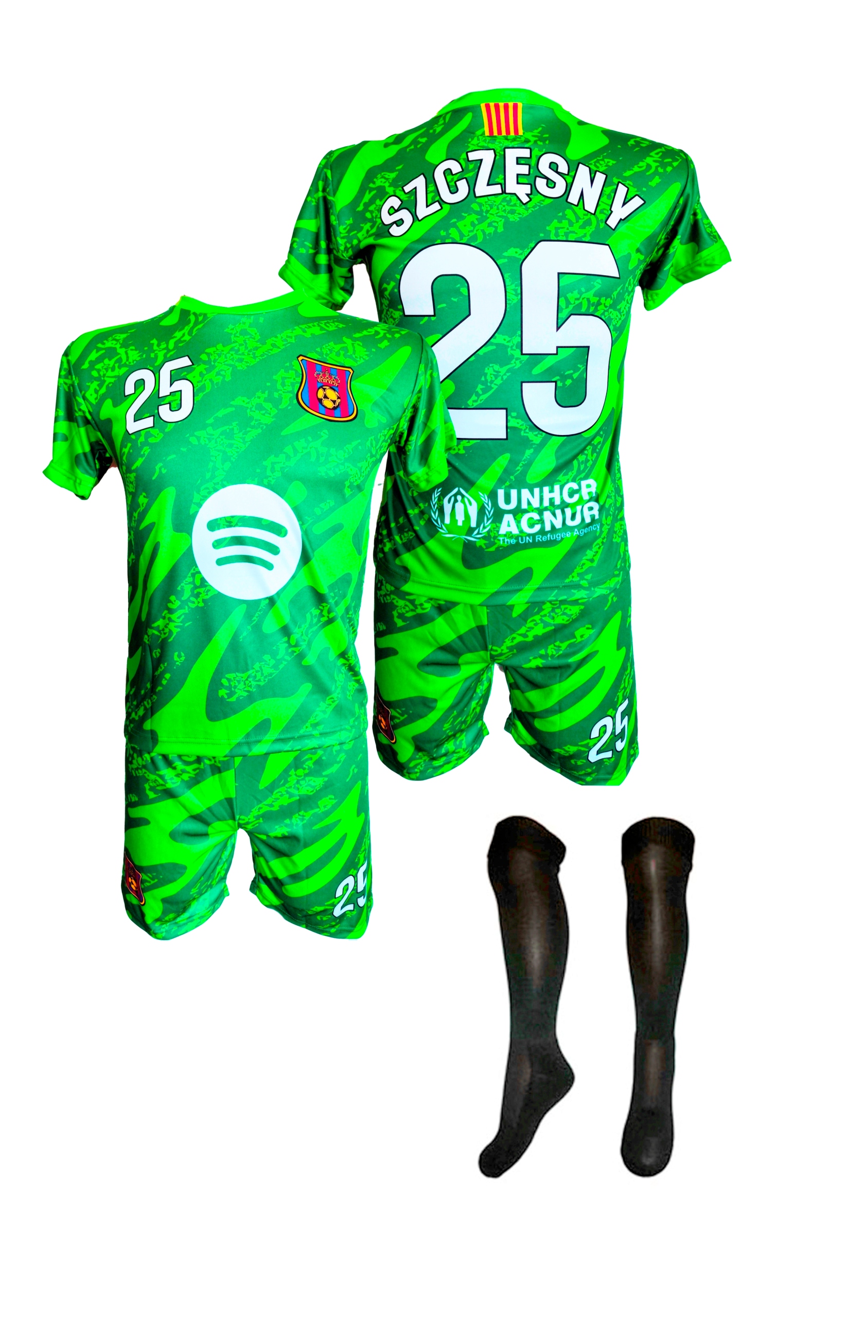 Strój Piłkarski Szczęsny dla dzieci chłopca koszulka spodenki getry 170 cm