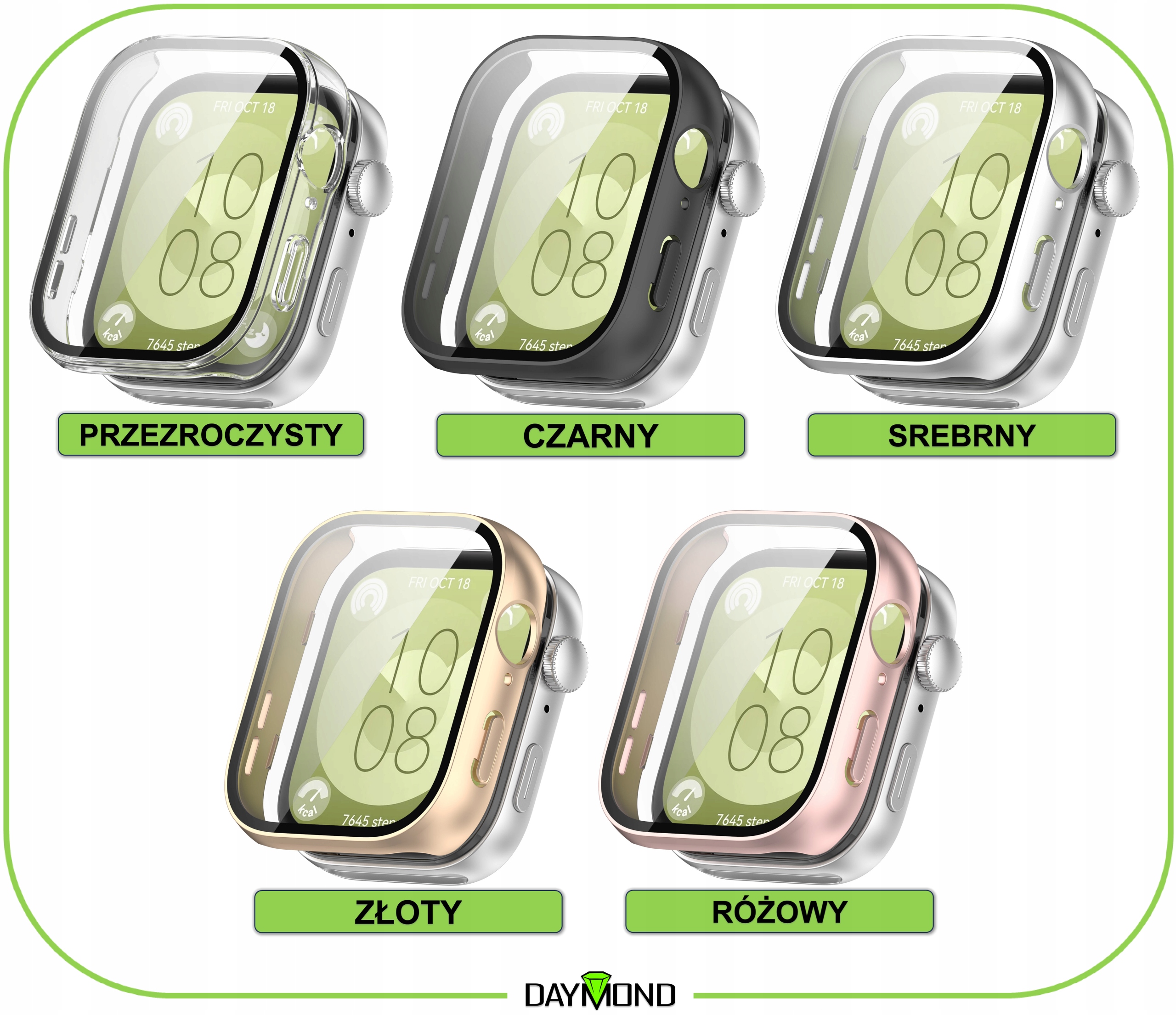 ETUI OCHRONNE CASE + SZKŁO HARTOWANE 2w1 DO HUAWEI WATCH FIT 3 | 5 KOLORÓW Marka bez marki