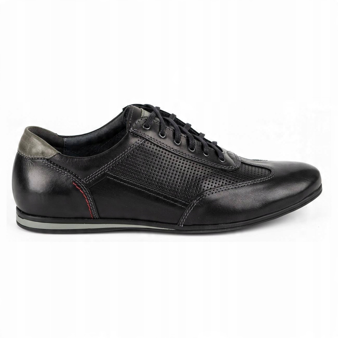 

Buty męskie skórzane casual 64/15 czarne 41