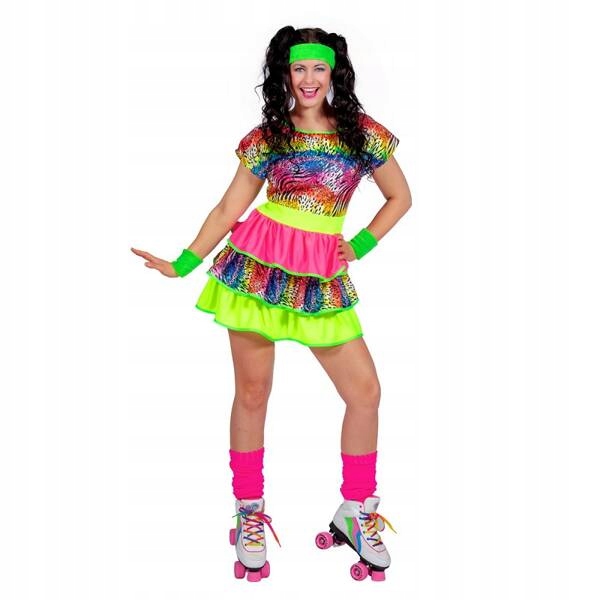 Kostým Šaty Kolečkové Brusle Neonové Tečky Převlek Karneval M