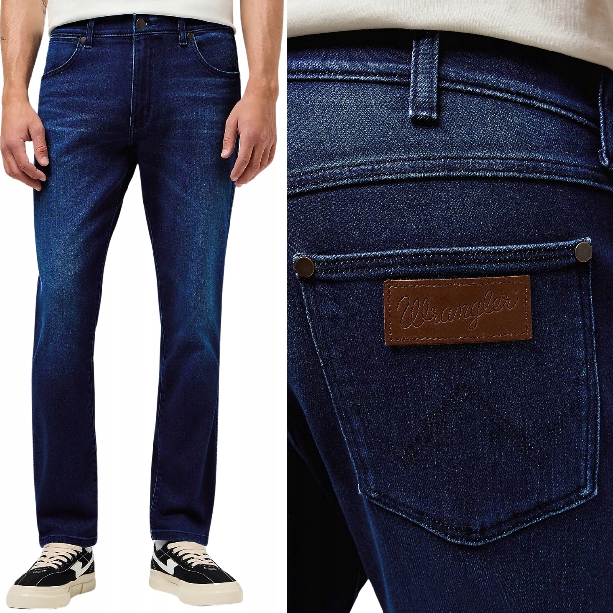 Wrangler Larston slim Blue Jam Free To Stretch džínové kalhoty W34 L34