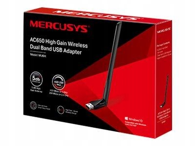 Tp-link Mercusys MU6H AC650 High Gain WiFi Dual Band Usb Adapter Usb 2.0