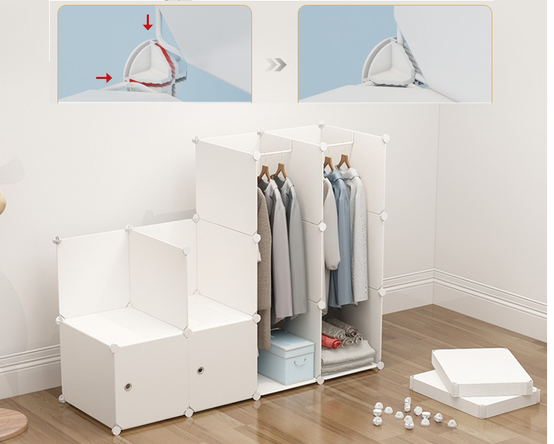 REGAŁ SZAFKA GARDEROBA UBRANIOWA BIAŁA 6 PÓŁEK Głębokość mebla 45 cm