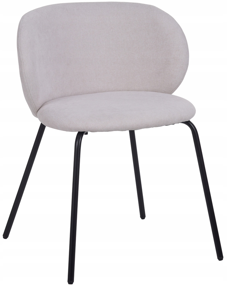 Jídelní židle Berlents s krémovým výpletem na černých nohách