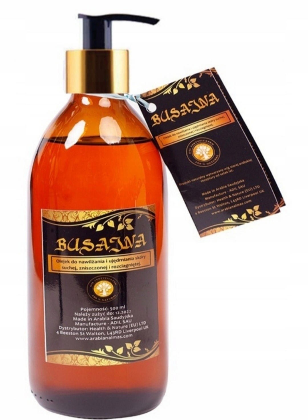 OLEJEK BUSAJNA SKÓRA SUCHA ROZCIĄGNIĘTA + POMPKA + 3xGRATIS Marka Busajna