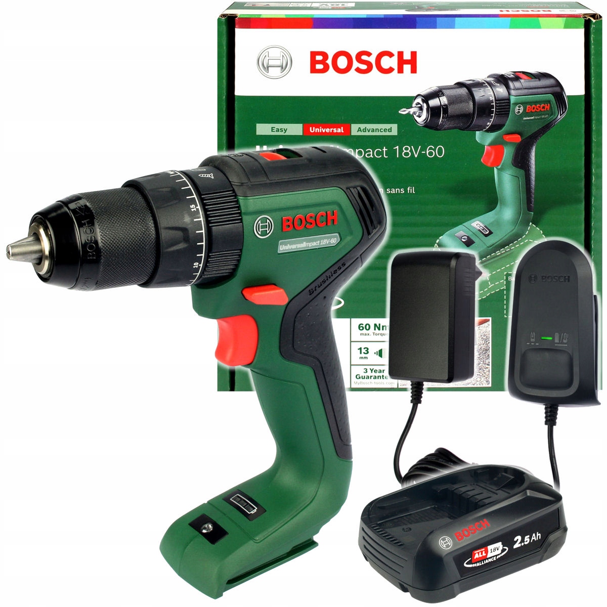 

Wkrętarka UniversalImpact 18V-60 Bosch 1x2,5Ah