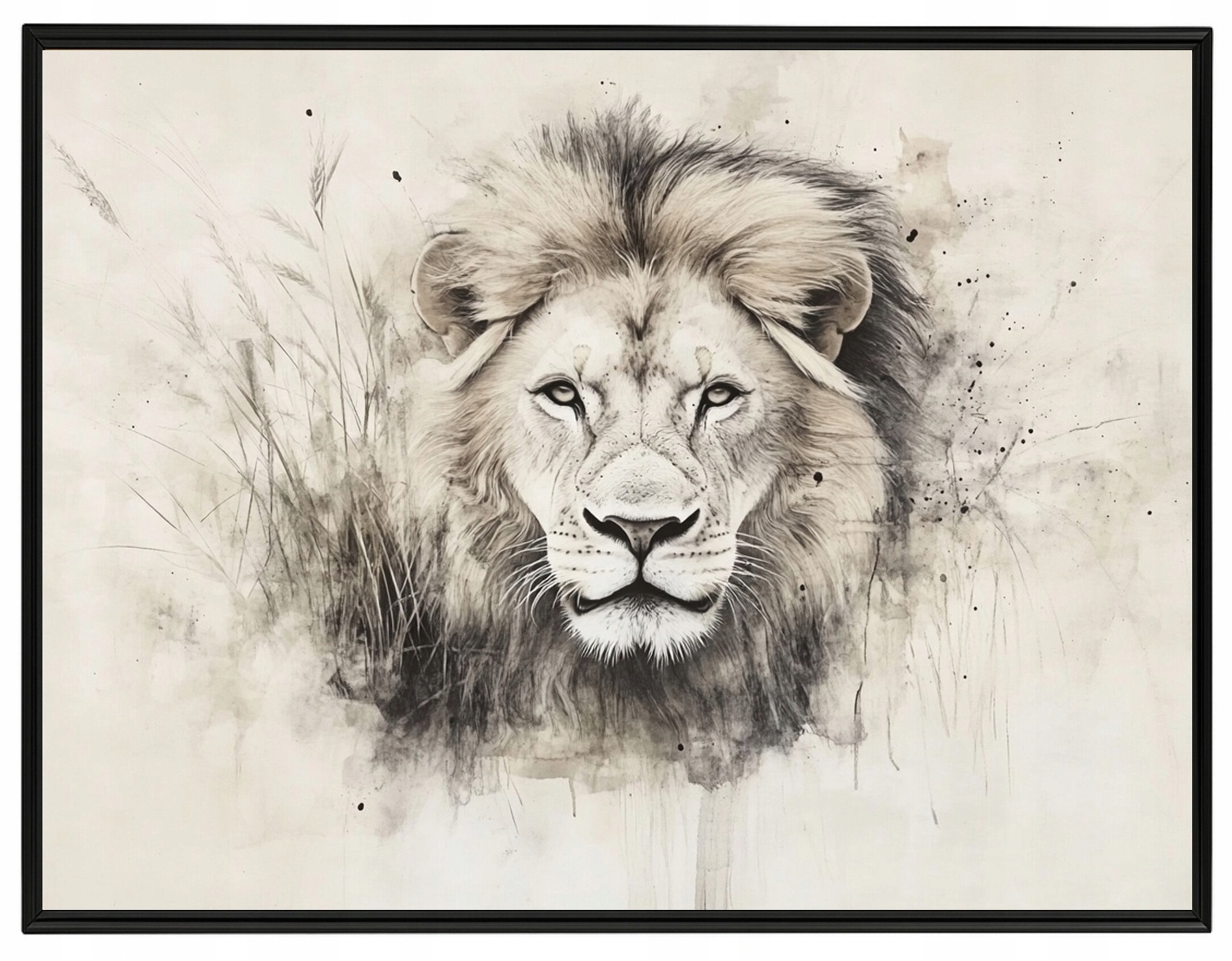 Plakát Rámeček Aluminium Grafika Portrét Zvíře Afrika Lev 80x60