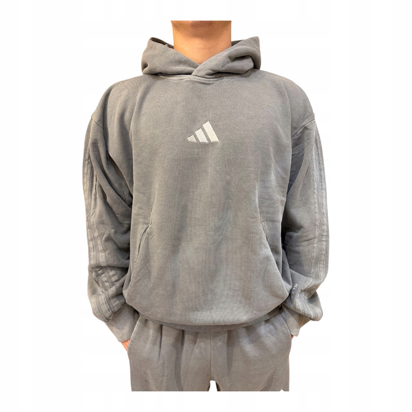 Pánská Mikina Adidas All Szn Fleece Washed Hoodie Šedá JL6539 vel. L