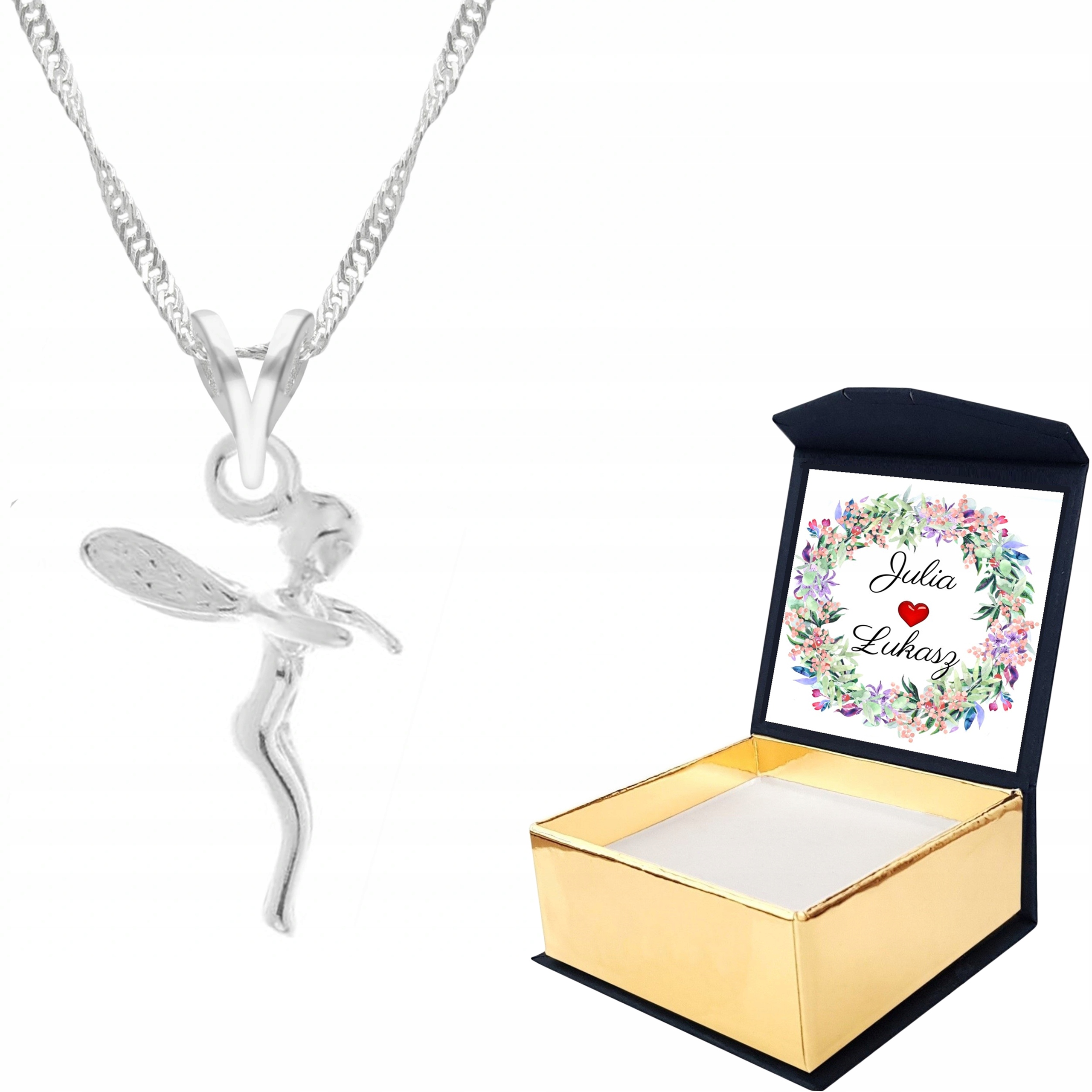 Stříbrný náhrdelník Lesní víla Vlastní Potisk