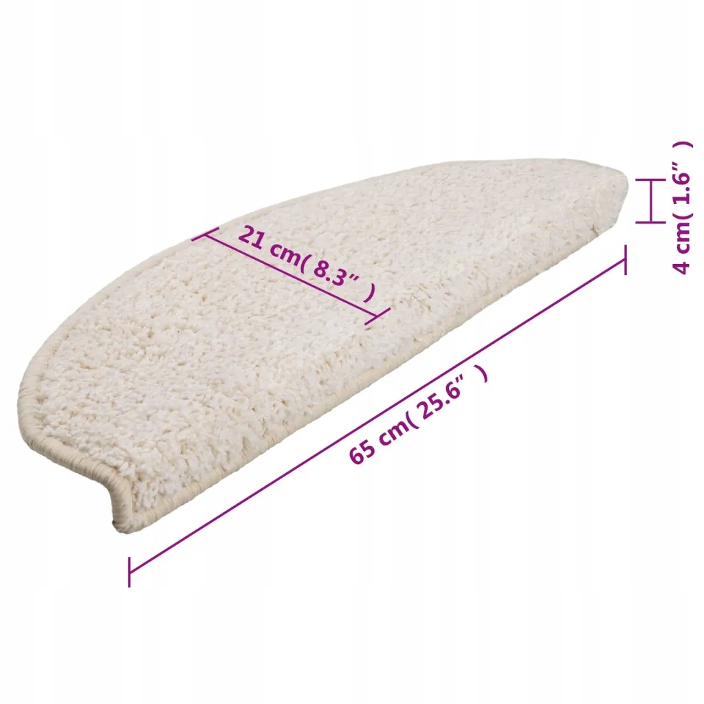 vidaXL Nakładki na schody, 15 szt., białe, 65x21x4 cm Informacje dodatkowe właściwości antypoślizgowe