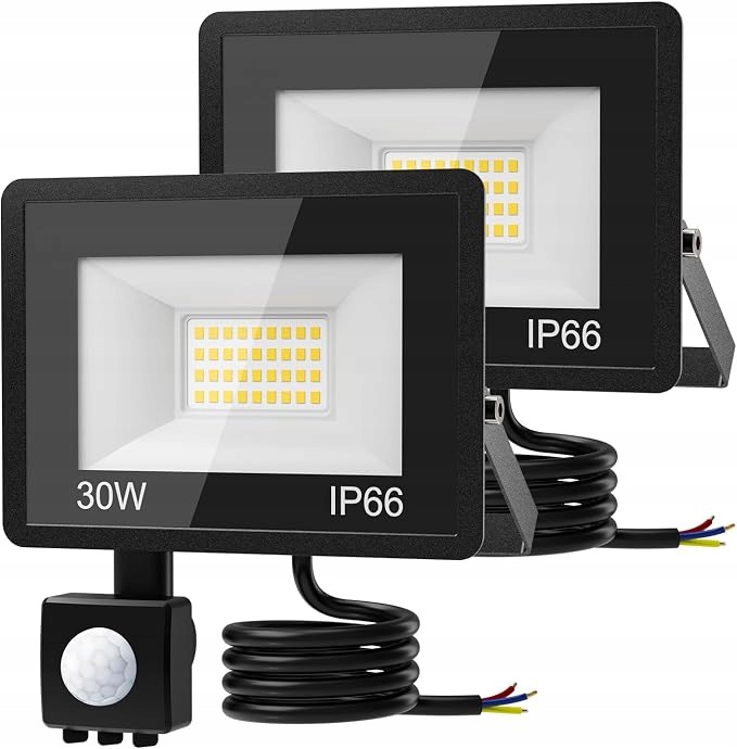 Halogen Led 30W IP66 S Pohybovým Senzorem Venkovní Lampa 3000 LM 2 kusy
