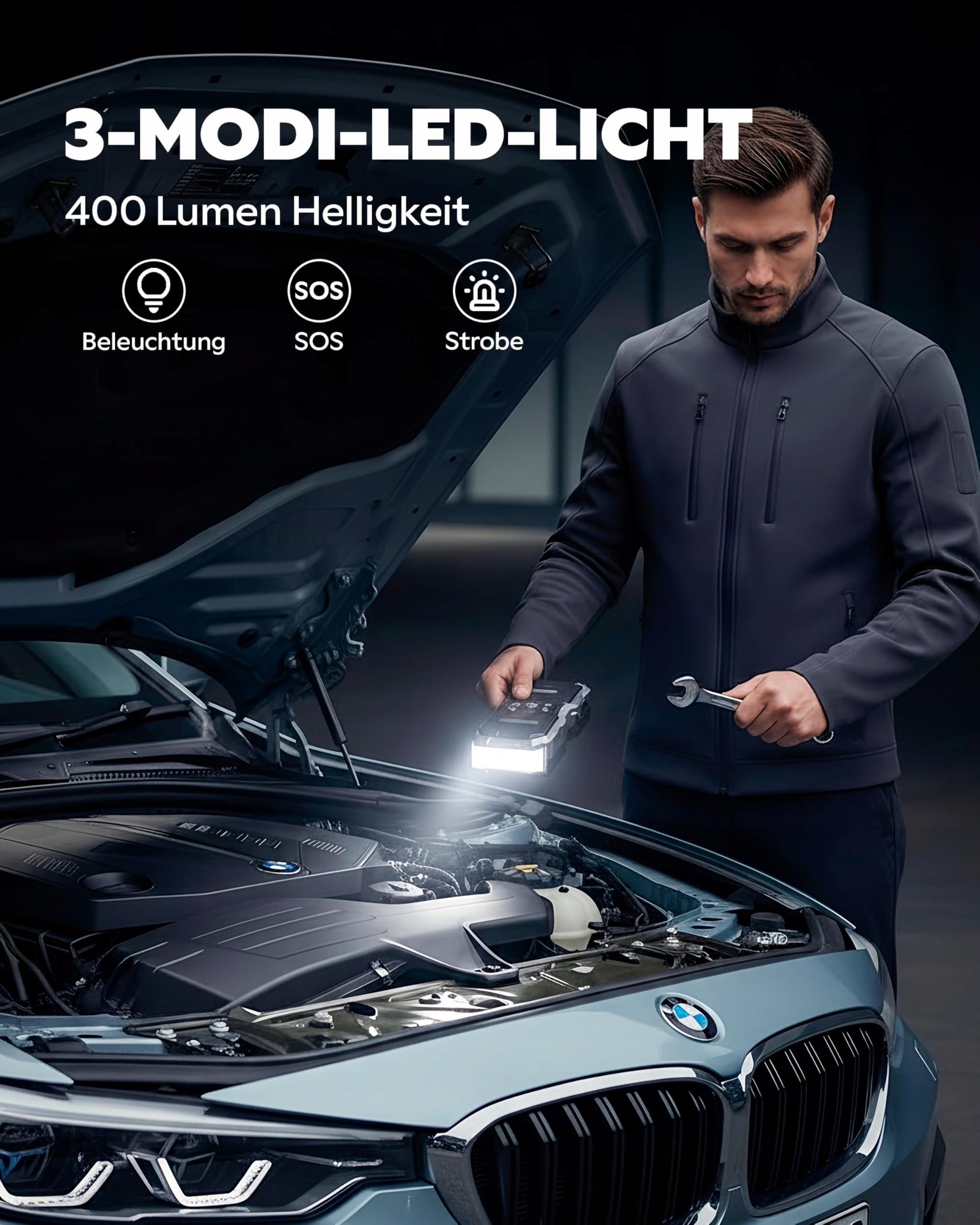 STARTHILFE Powerbank 6000A 26800mAh Z Kompresorem Do Auta — miniatura 7