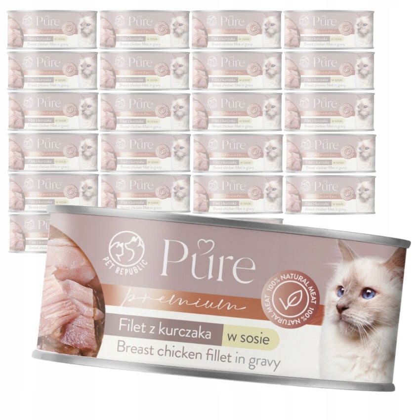 Levně Pet Republic Pure Mokré Krmivo Pro Kočky Filé z kuřecího masa v omáčce 24 x 80 g