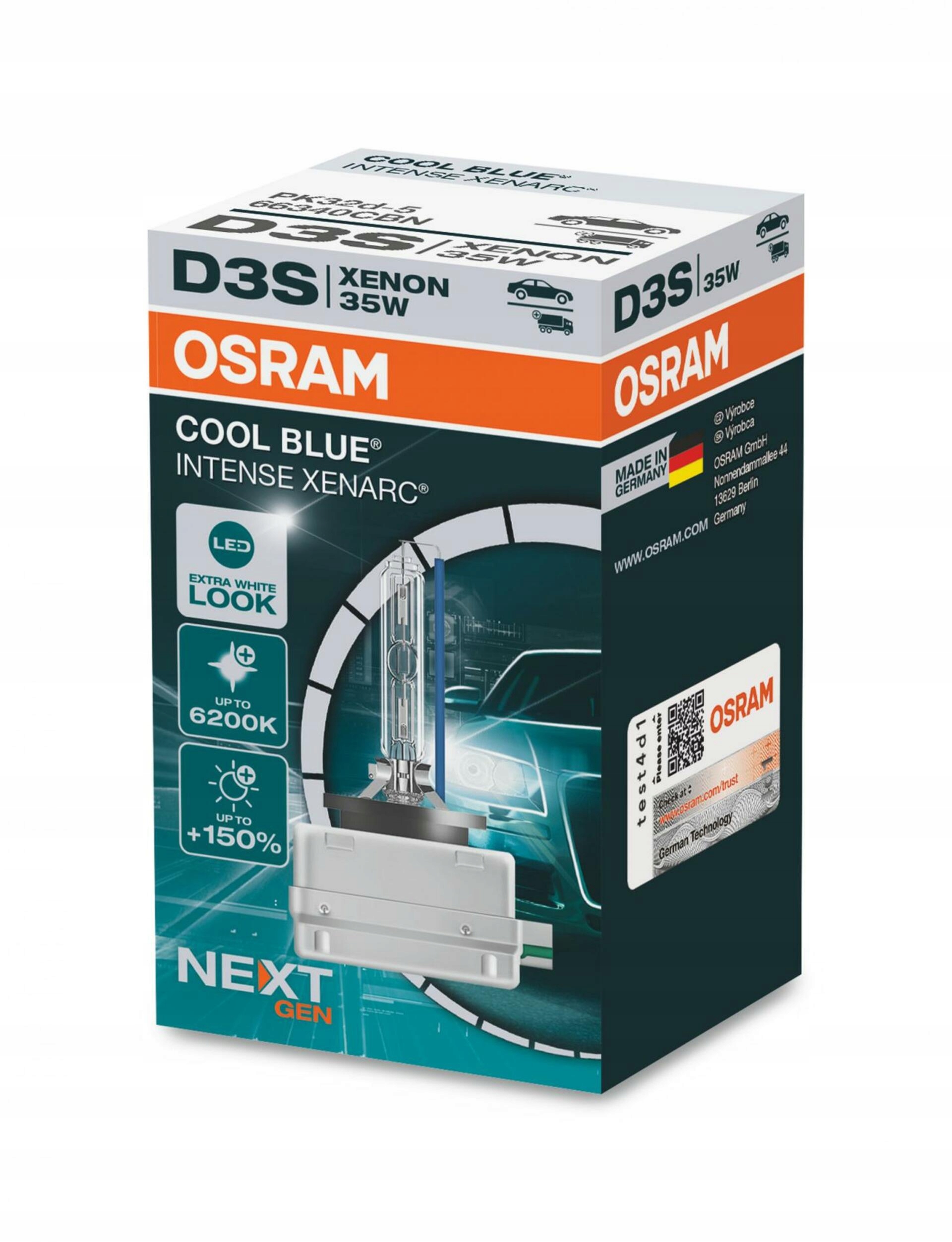 Osram Xenarc D3S 66340CBN, 35W, PK32d-5 Cool Blue Intense Next Gen