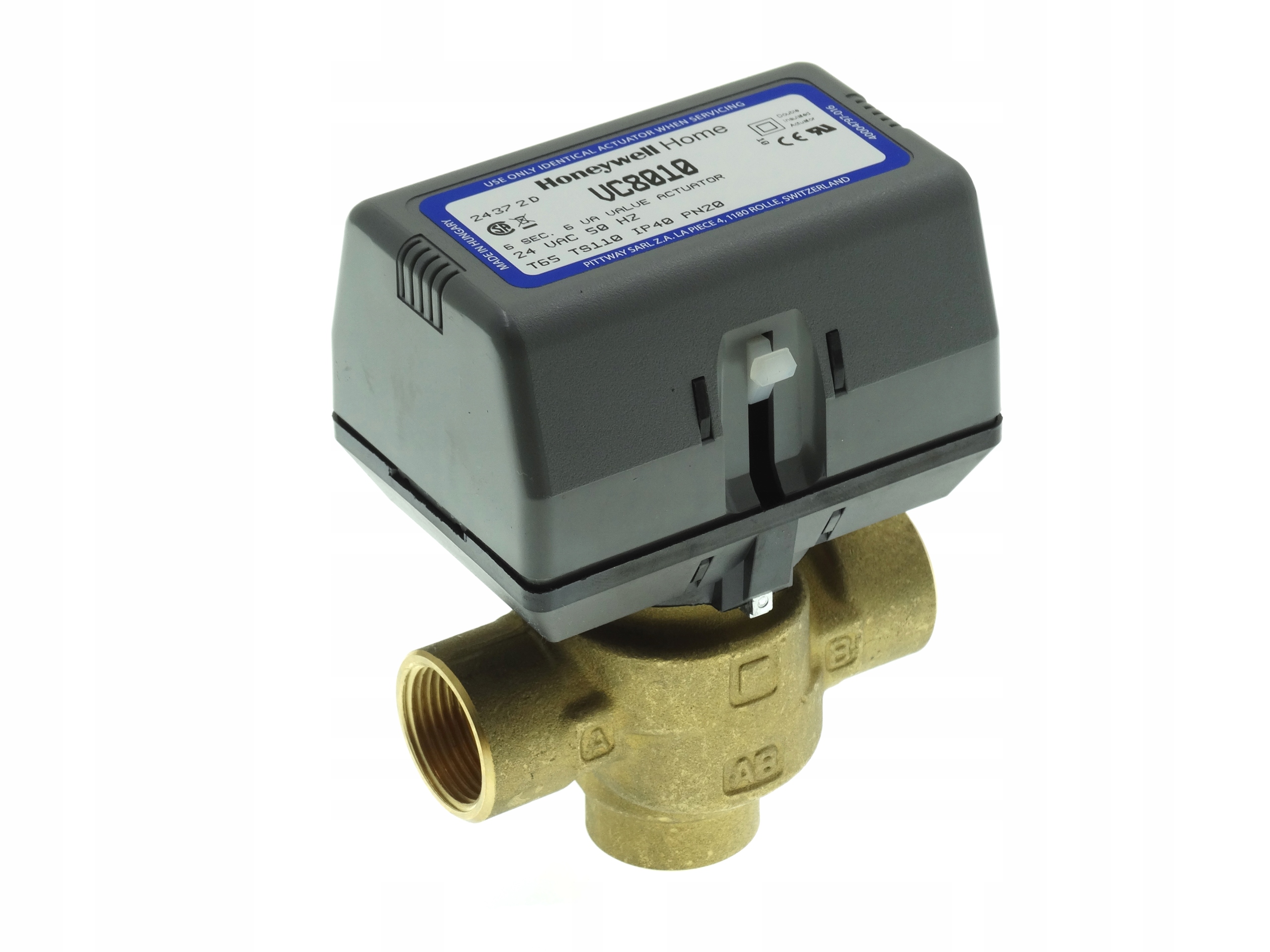 Prepínací ventil 3-cestný Gw 1"+motor ventilu Honeywell VC8010 24V Ac