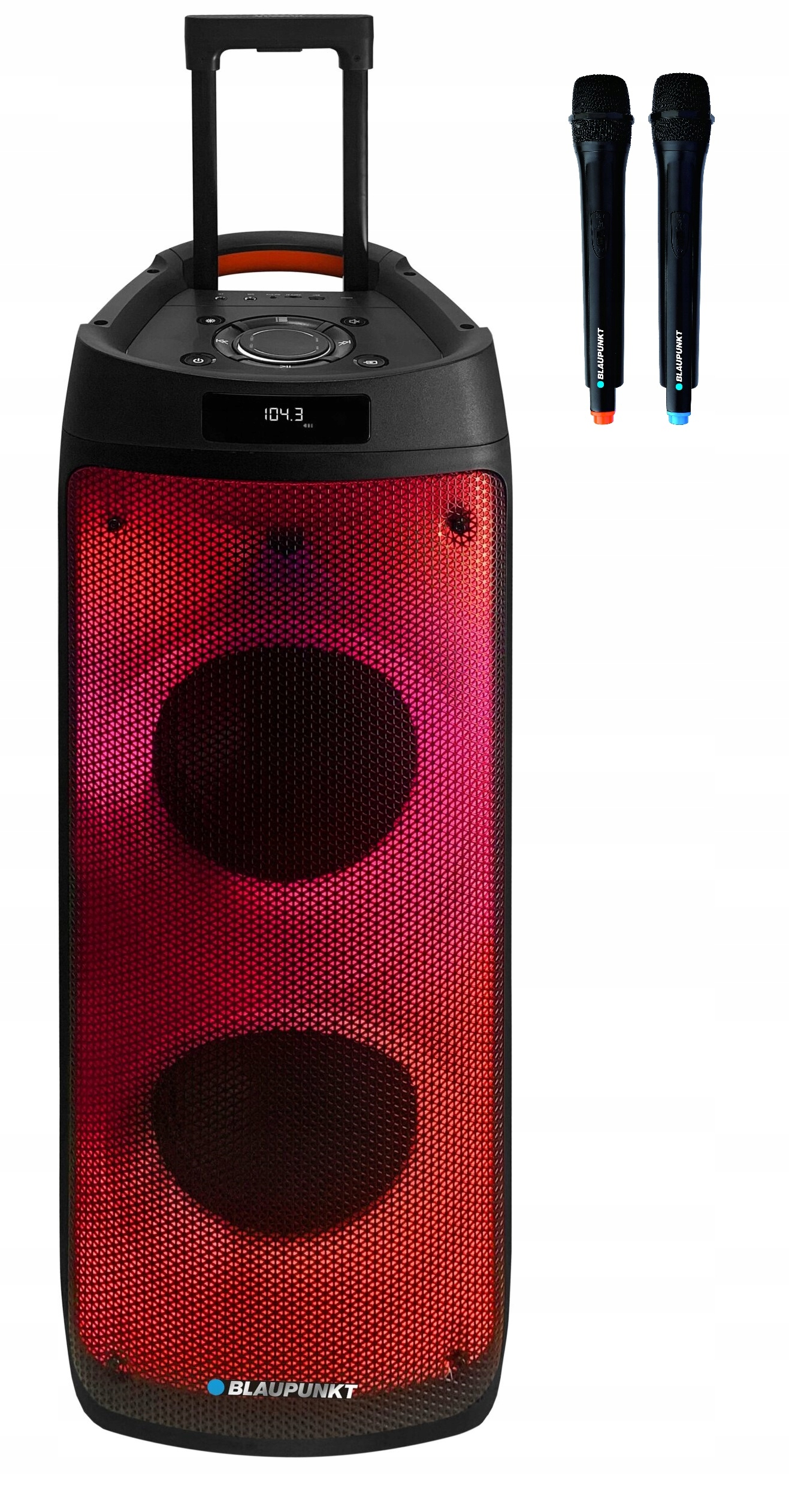 Přenosný reproduktor PartyBox s Bluetooth Mikrofon Led Color Blaupunkt PB08DB