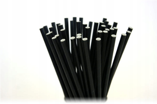 

Słomki papierowe 197x8mm czarne/100 sztuk