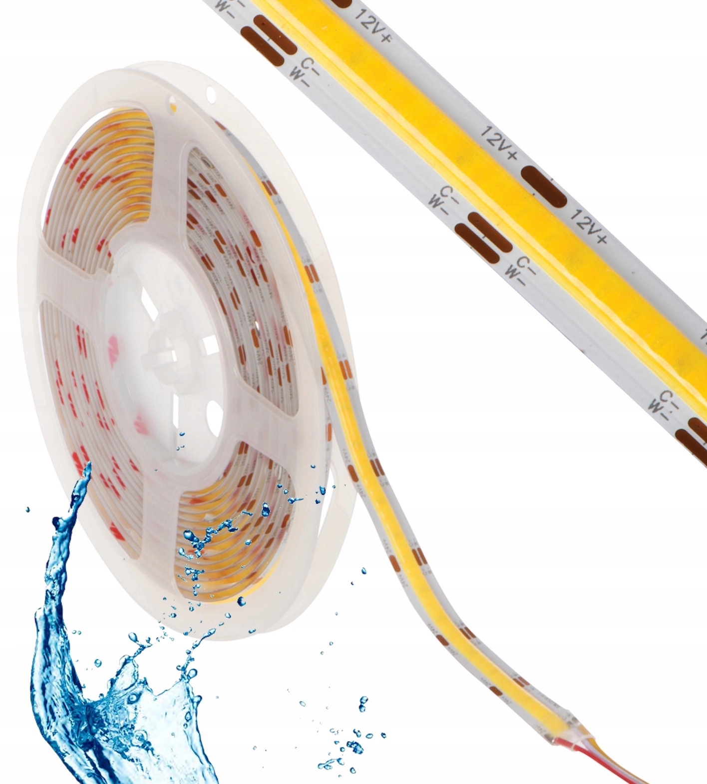 Taśma Led Hermetyczny Pasek Cob Jednolity 70W 12V IP65 Zmienna Barwa Cct 5m